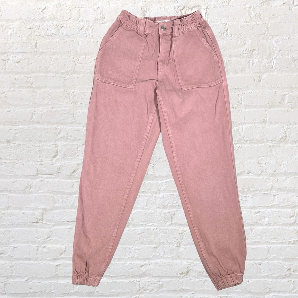 PacSun Denim Jogger Jeans Dusty Pink Size Small Stretch Waist Band Comfy Chic‎